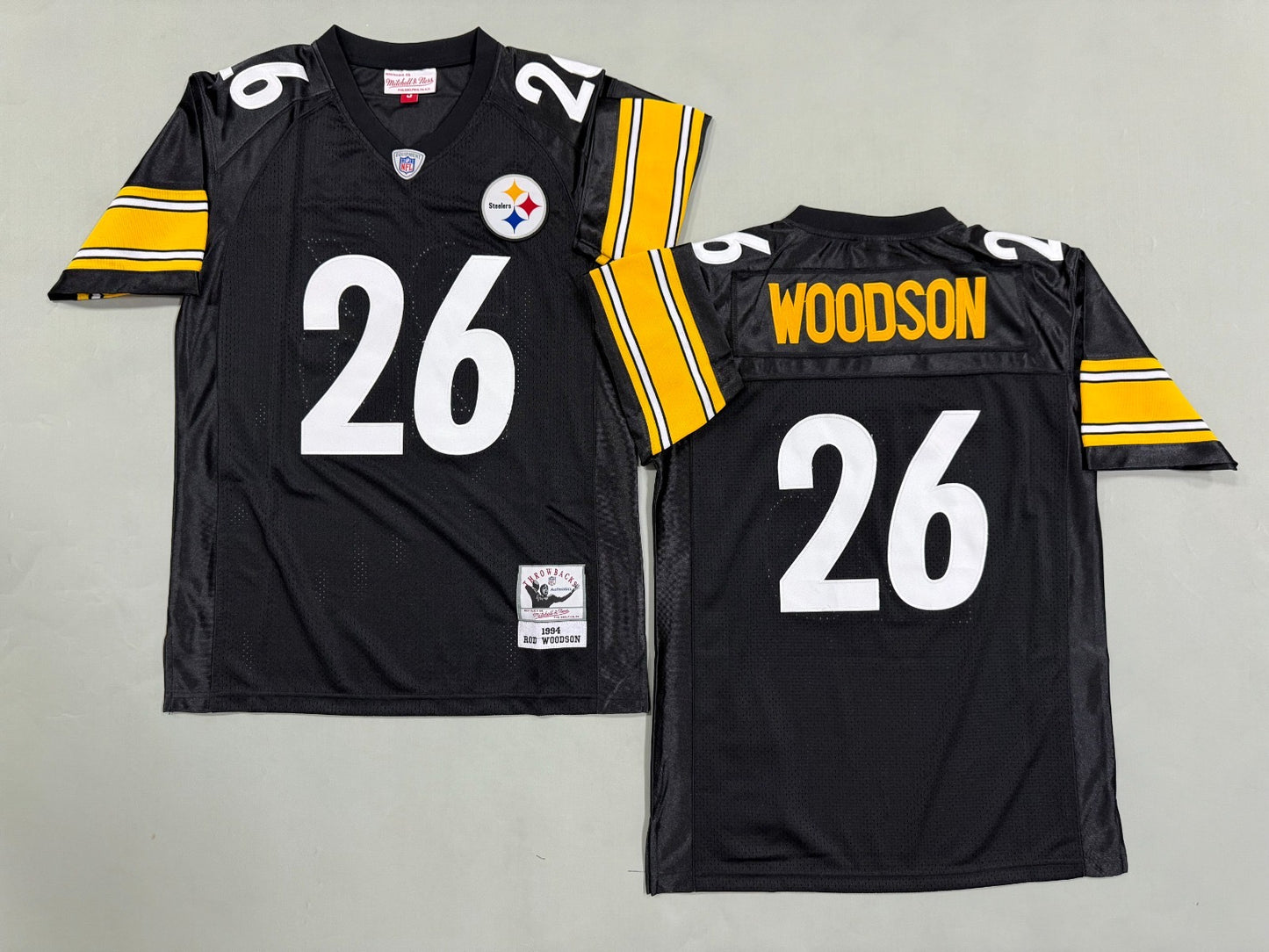 PITTSBURGH STEELERS ROD WOODSON BLACK VINTAGE JERSEY