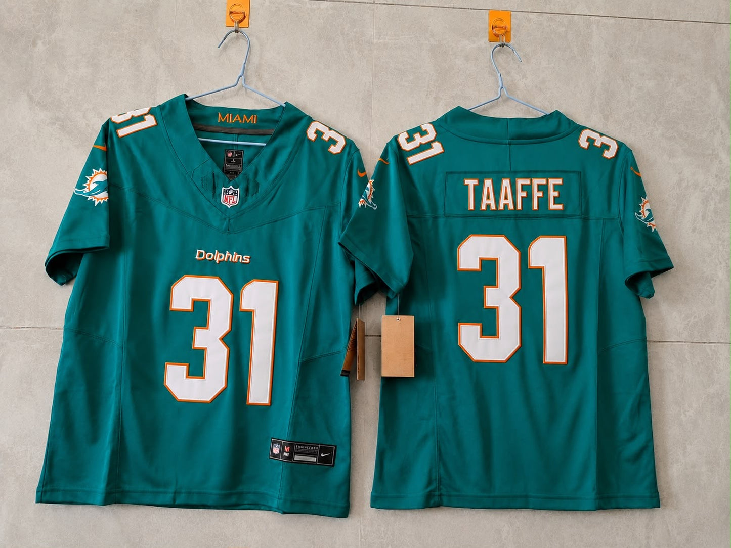 MIAMI DOLPHINS MICHAEL TAAFFE BLUE JERSEY