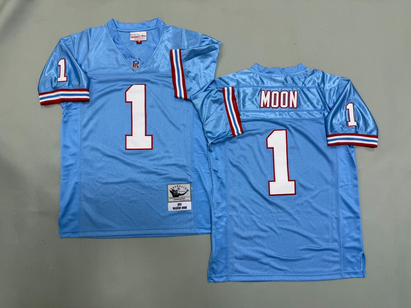 HOUSTON OILERS WARREN MOON BLUE JERSEY