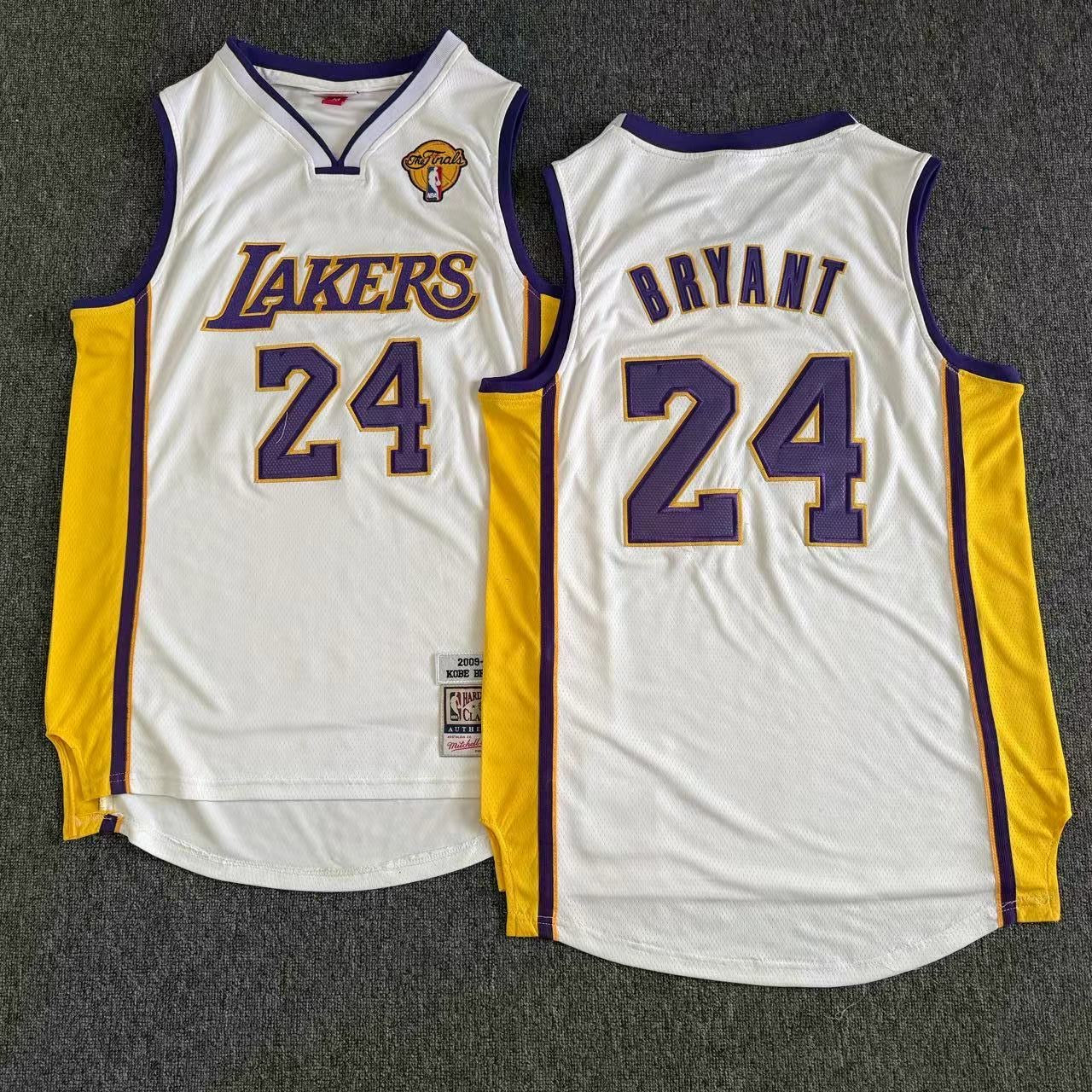 LOS ANGELES LAKERS KOBE BRYANT WHITE FINALS VINTAGE JERSEY