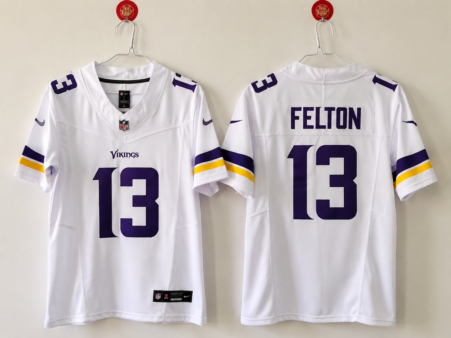 MINNESOTA VIKINGS TAI FELTON WHITE JERSEY