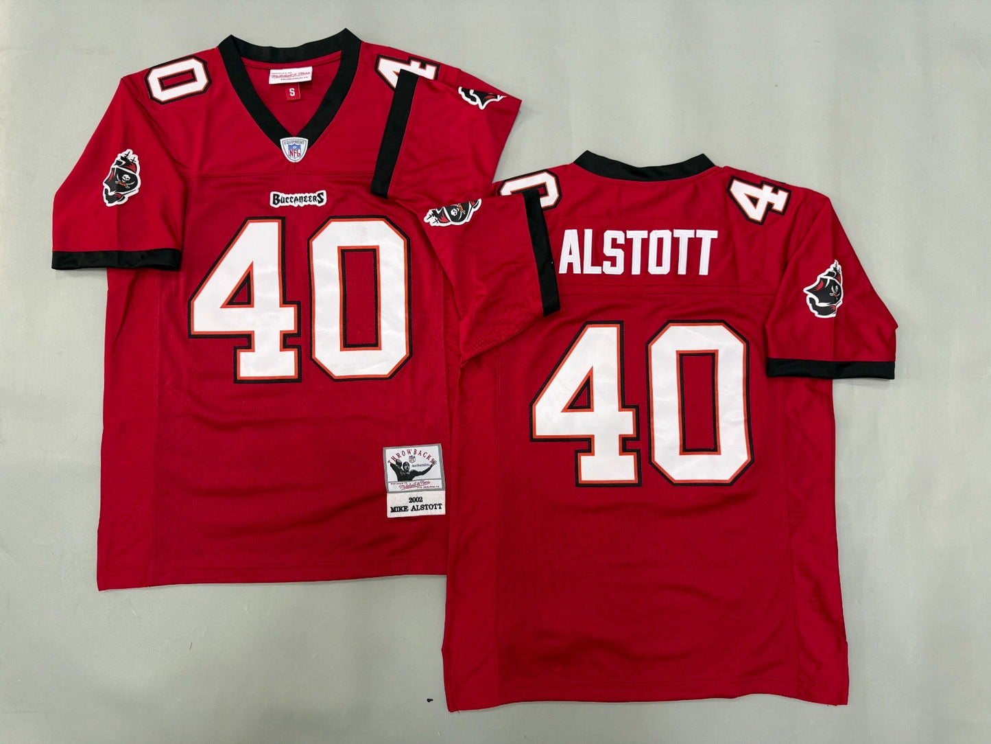 TAMPA BAY BUCCANEERS MIKE ALSTOTT RED VINTAGE JERSEY