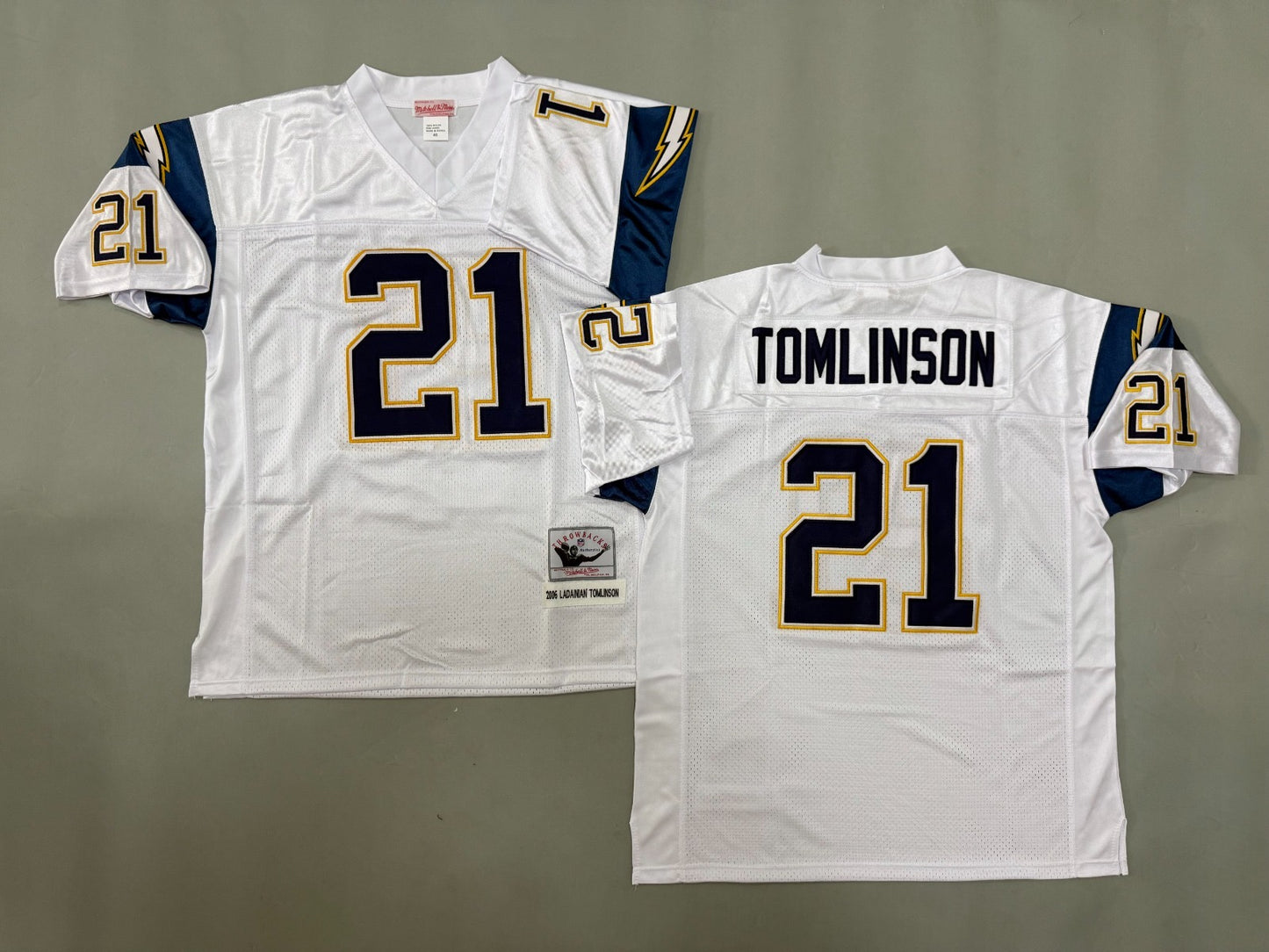 SAN DIEGO CHARGERS LADAINIAN TOMLINSON WHITE JERSEY