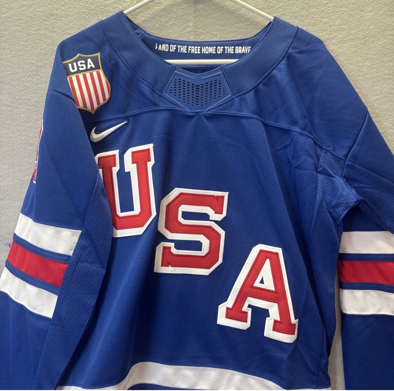 TEAM USA JACK HUGHES BLUE JERSEY