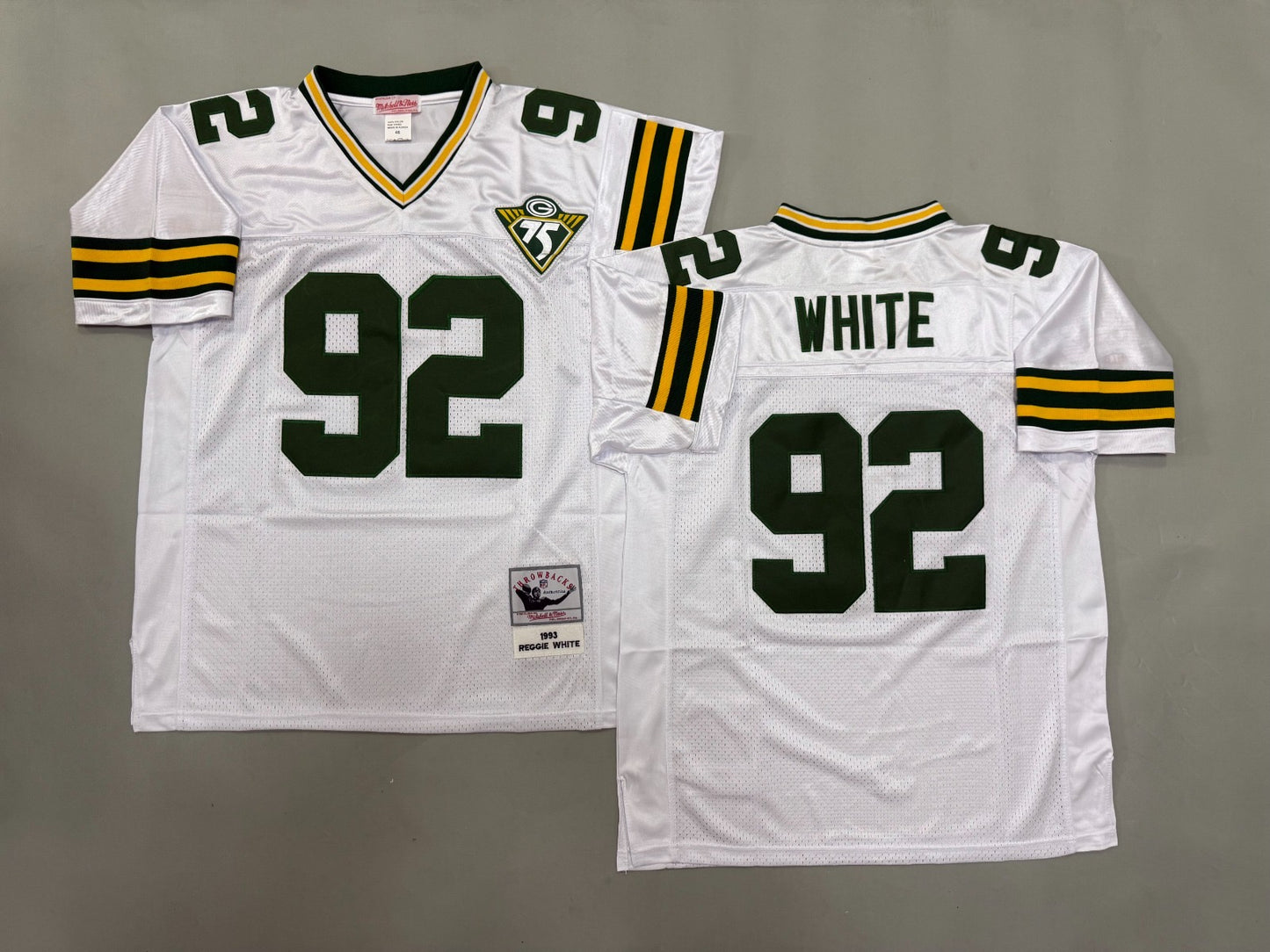 GREEN BAY PACKERS REGGIE WHITE WHITE VINTAGE JERSEY
