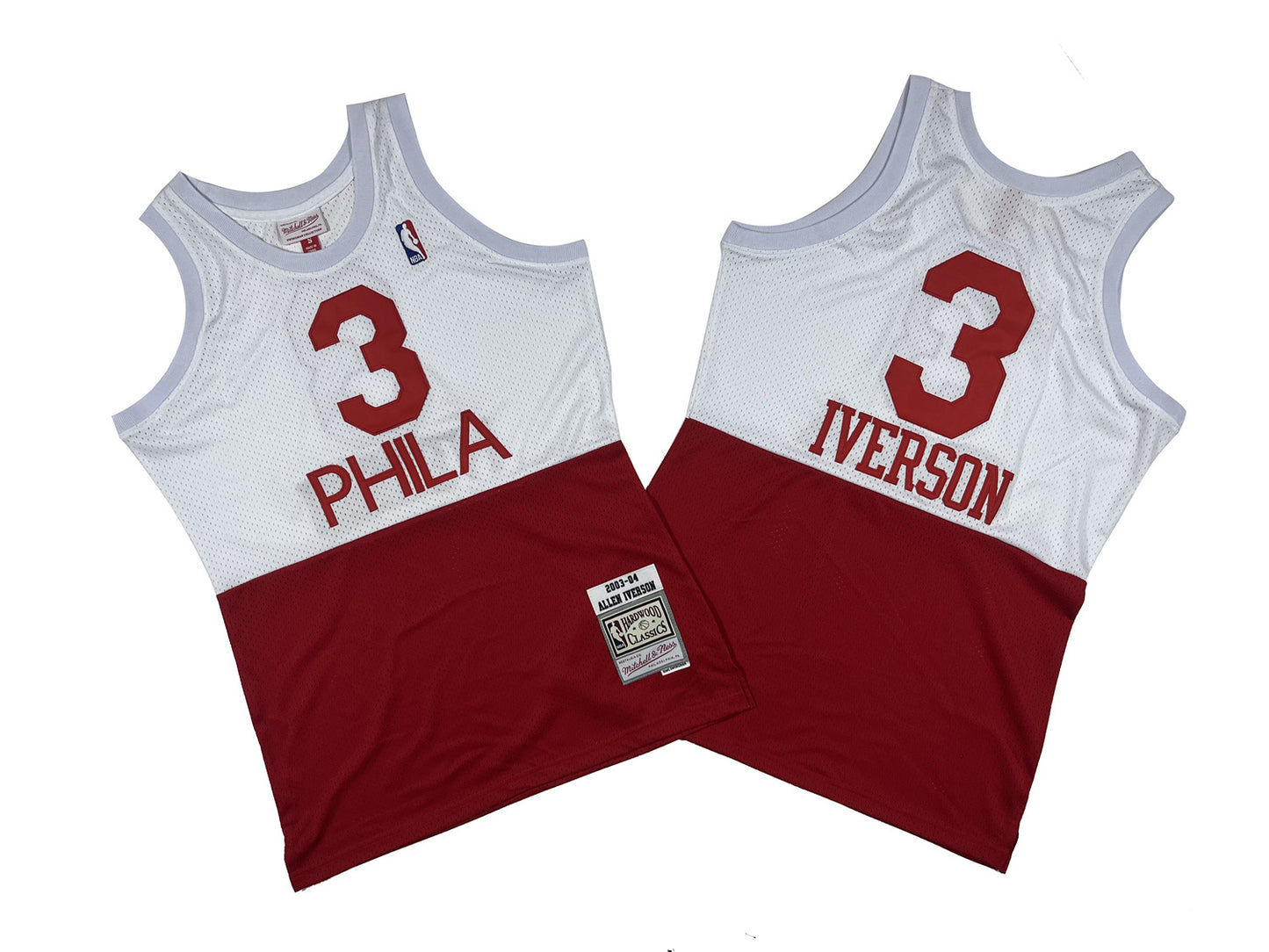 PHILADELPHIA 76ERS ALLEN IVERSON WHITE VINTAGE JERSEY
