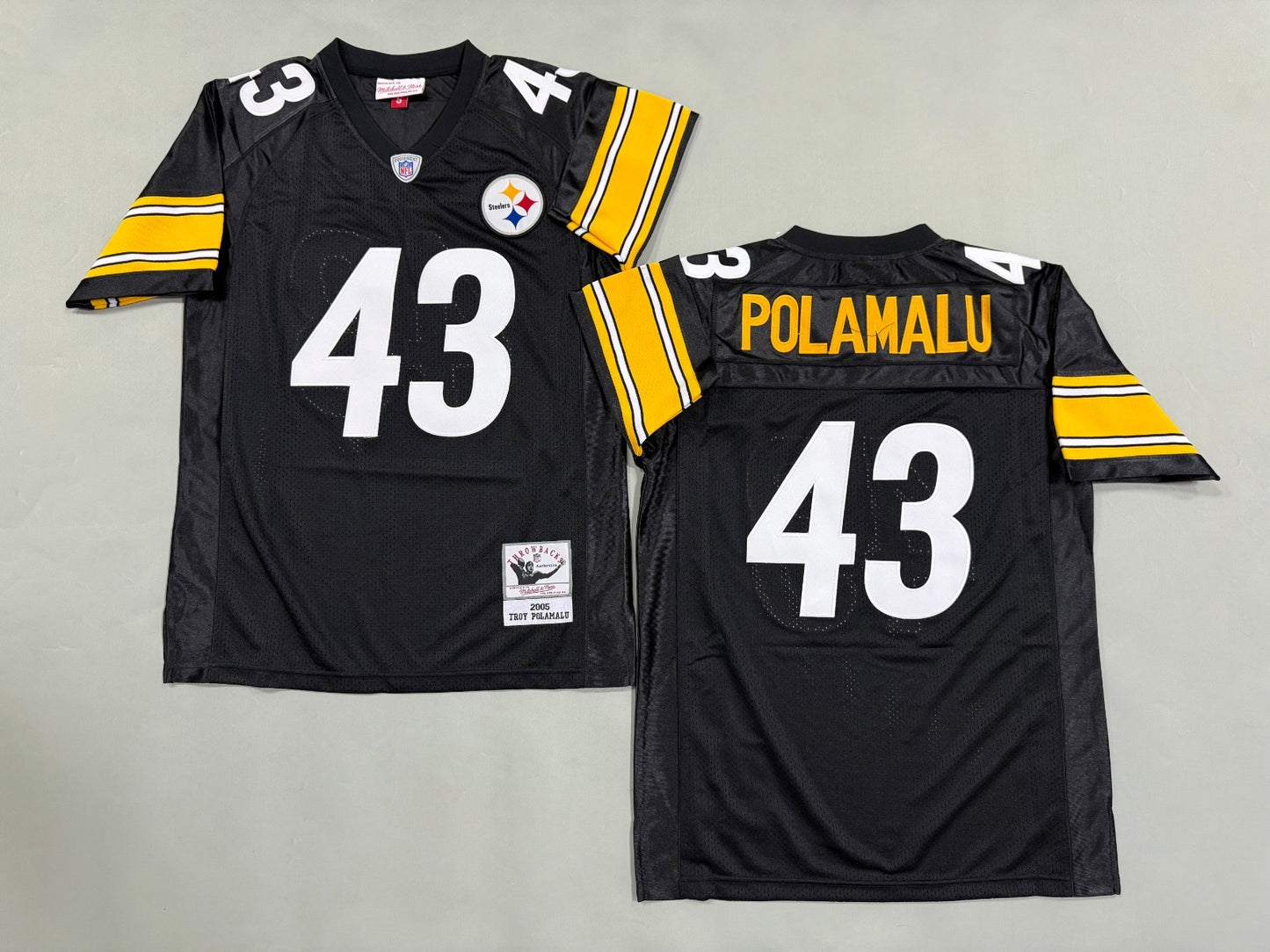 PITTSBURGH STEELERS TROY POLAMALU BLACK VINTAGE JERSEY