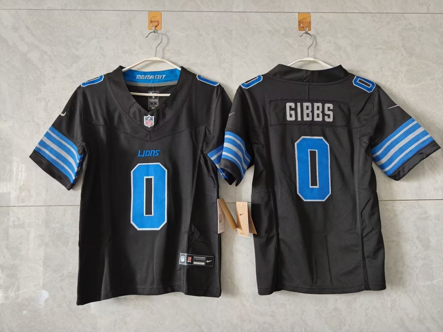 DETROIT LIONS JAHMYR GIBBS BLACK JERSEY