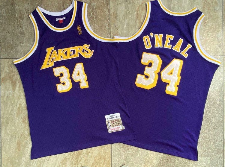 LOS ANGELES LAKERS SHAQUILLE O’NEAL PURPLE VINTAGE JERSEY