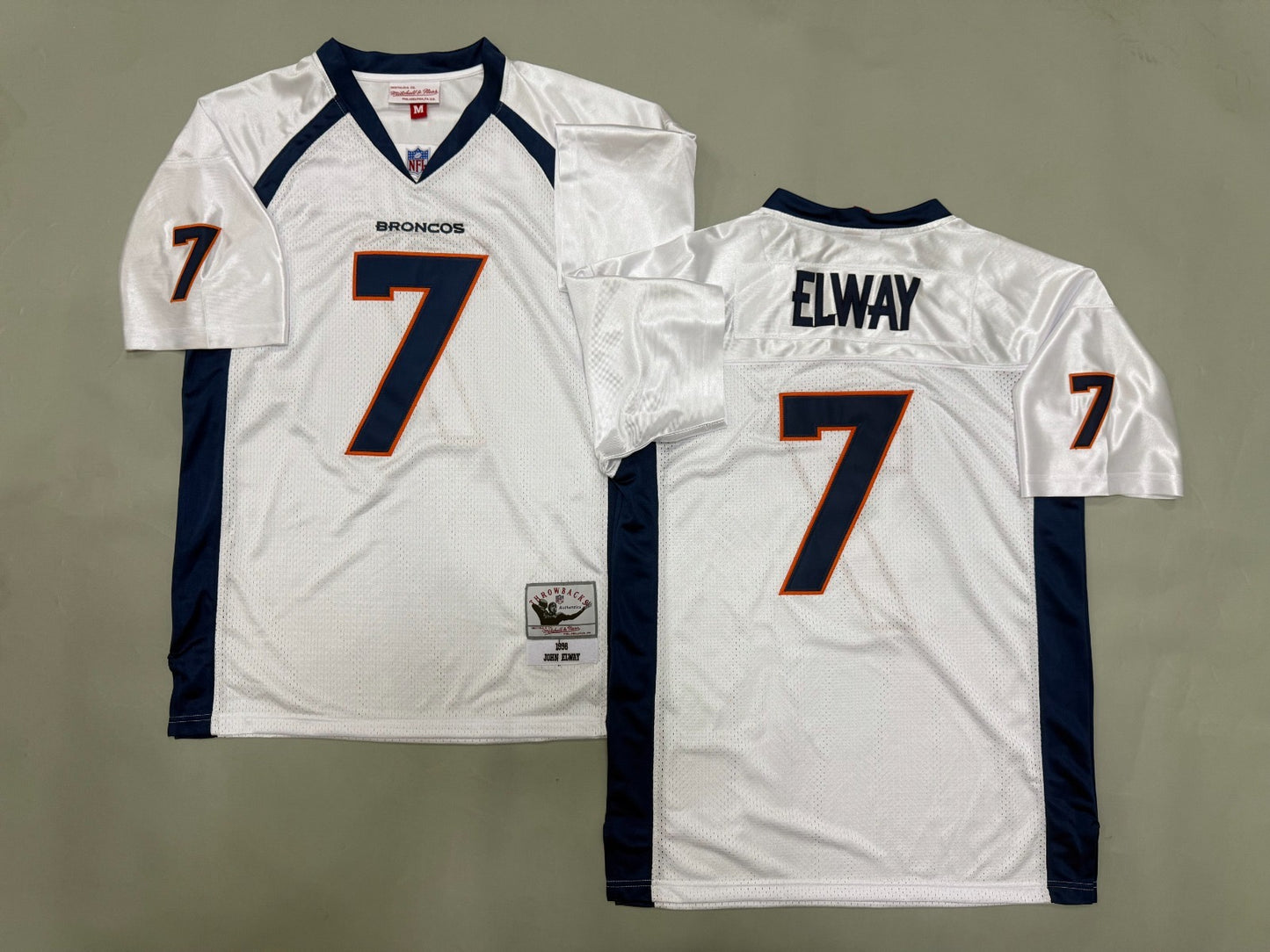 DENVER BRONCOS JOHN ELWAY WHITE VINTAGE JERSEY