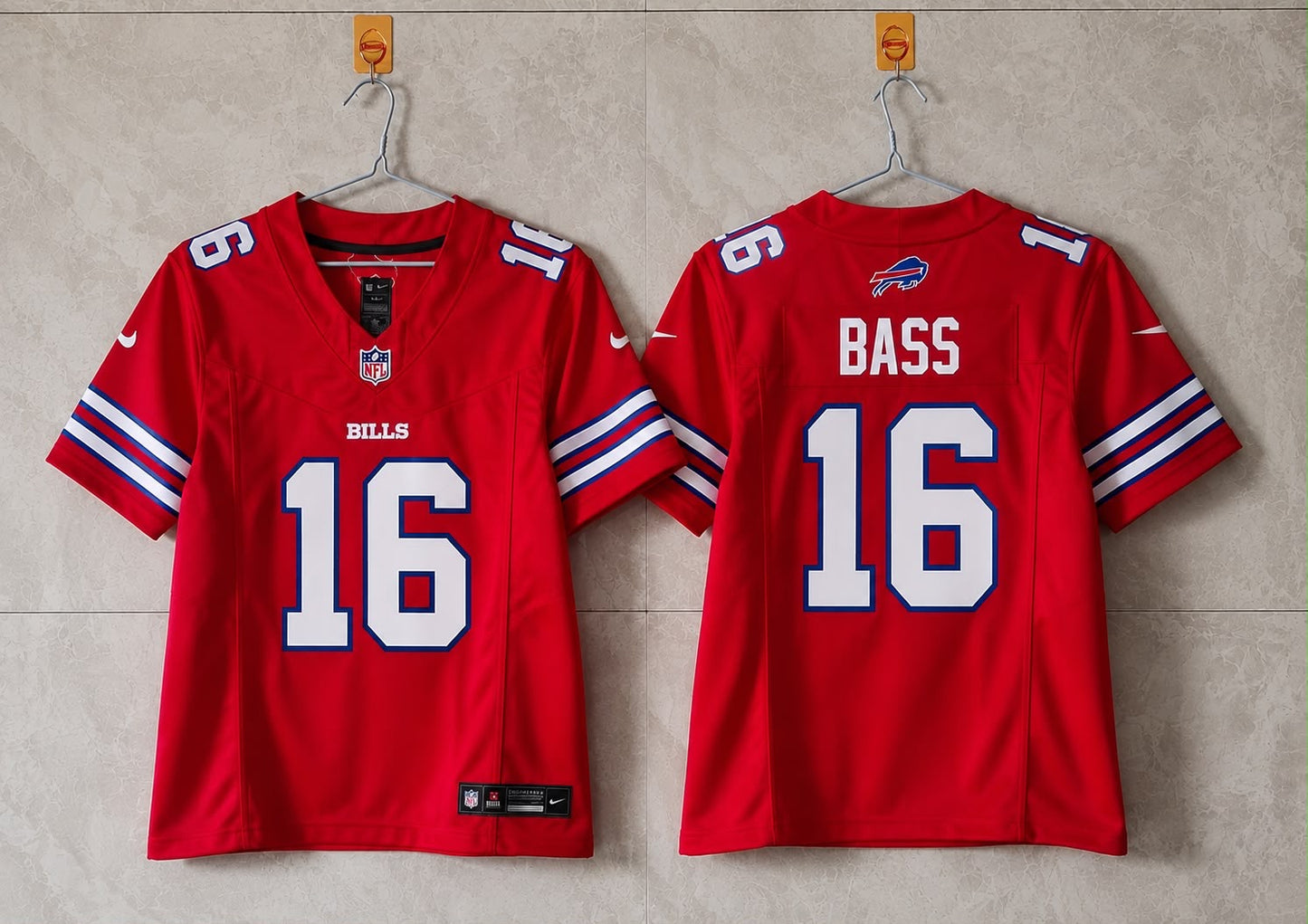 BUFFALO BILLS TYLER BASS RED JERSEY