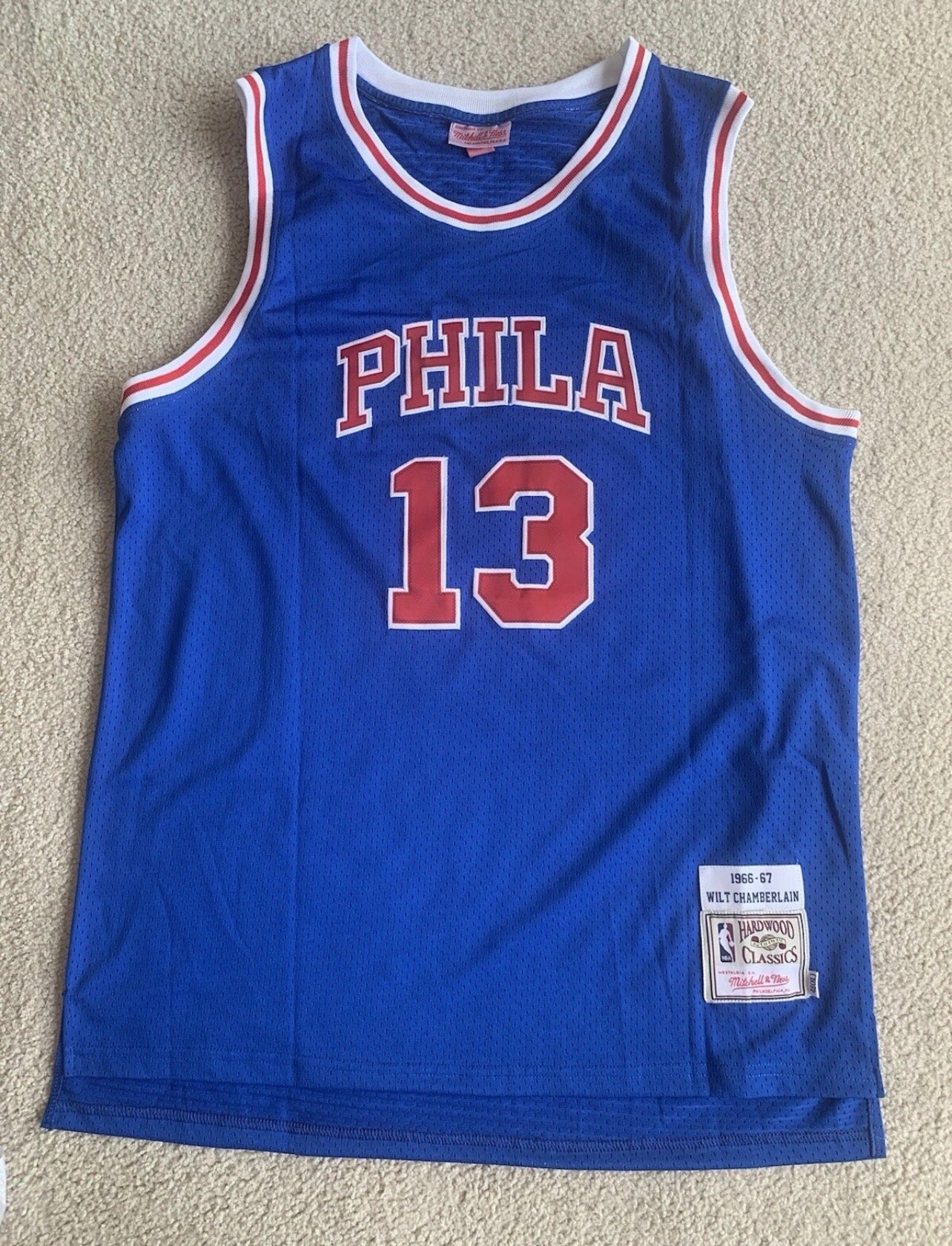 Philidelphia 76ers Wilt Chamberlain Blue Vintage Jersey