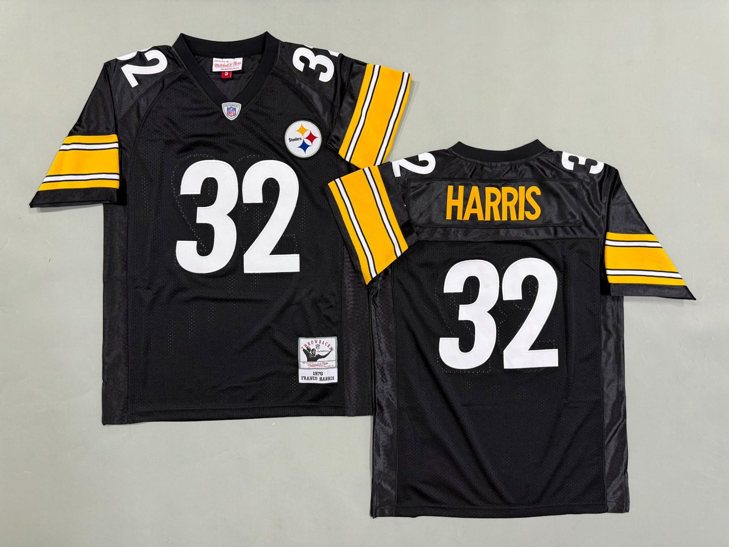 PITTSBURGH STEELERS FRANCO HARRIS BLACK VINTAGE JERSEY