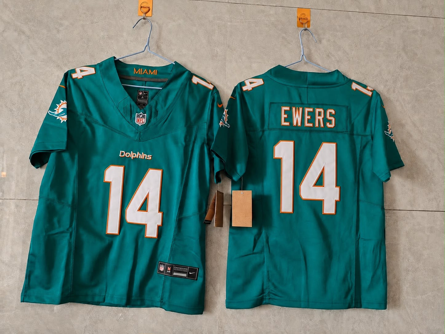 MIAMI DOLPHINS QUINN EWERS BLUE JERSEY