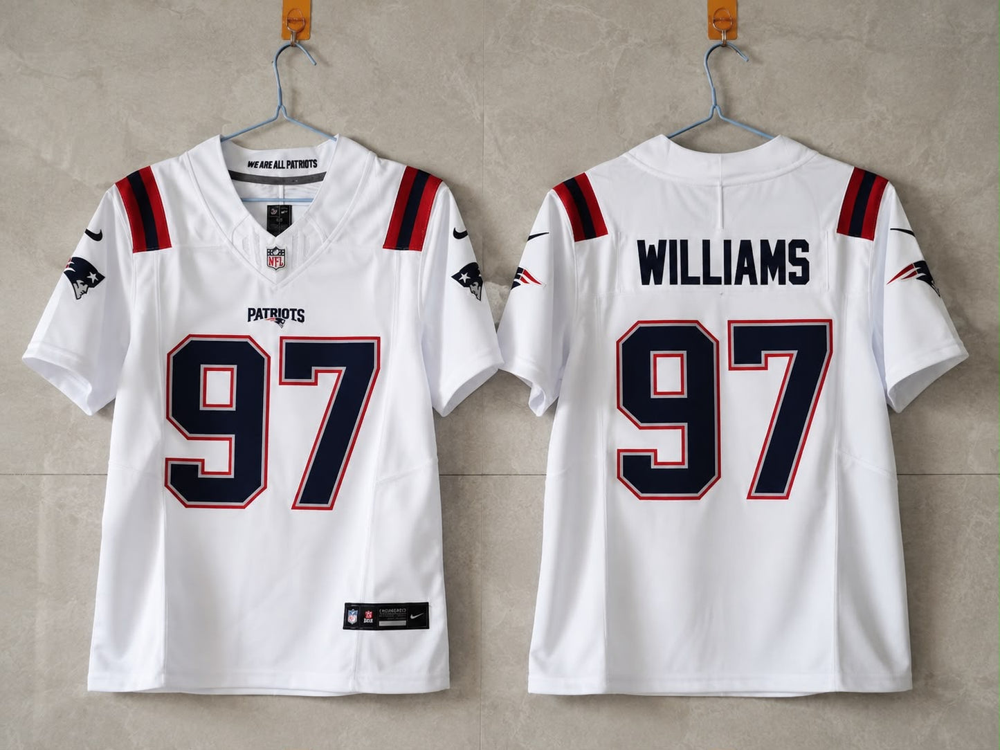 NEW ENGLAND PATRIOTS MILTON WILLIAMS WHITE JERSEY