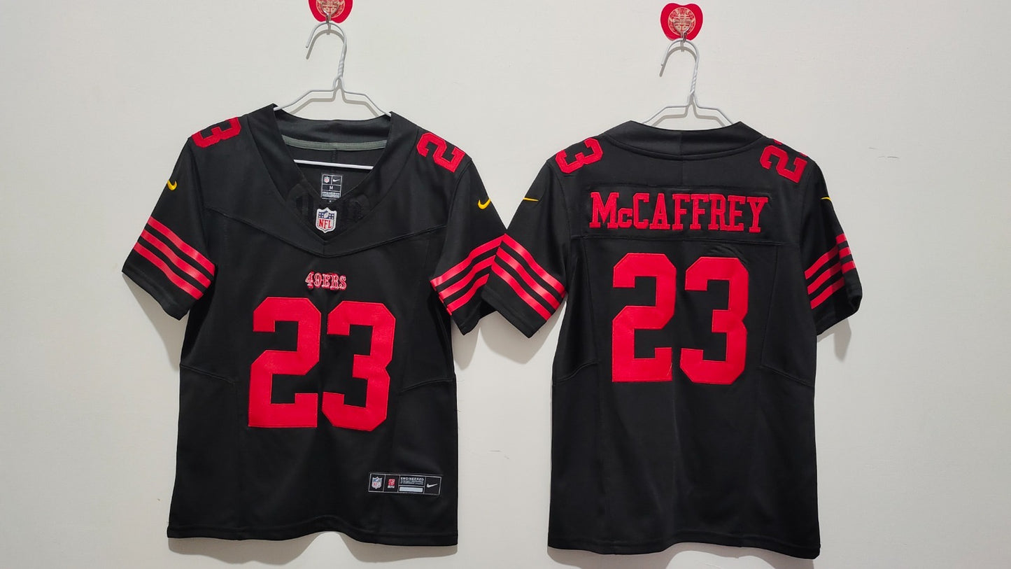 SAN FRANCISCO 49ERS CHRISTIAN MCCAFFREY BLACK JERSEY