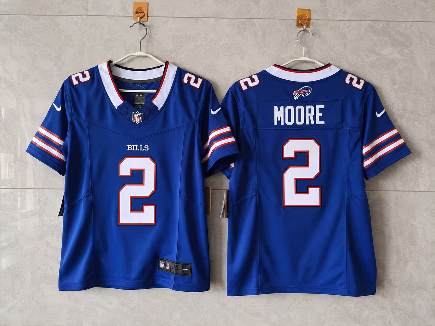 BUFFALO BILLS DJ MOORE BLUE JERSEY