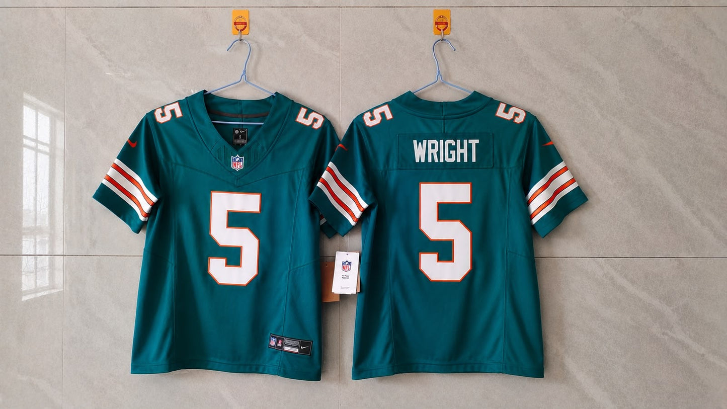 MIAMI DOLPHINS JAYLEN WRIGHT BLUE JERSEY