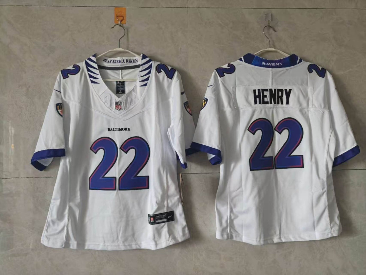 Baltimore Ravens Derrick Henry white jersey 
