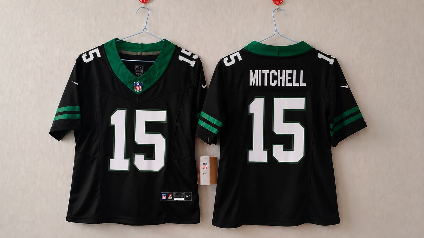 NEW YORK JETS ADONAI MITCHELL BLACK JERSEY