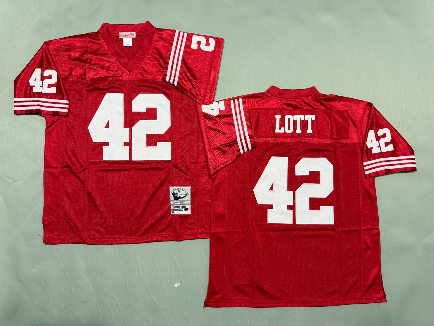 SAN FRANCISCO 49ERS RONNIE LOTT RED VINTAGE JERSEY