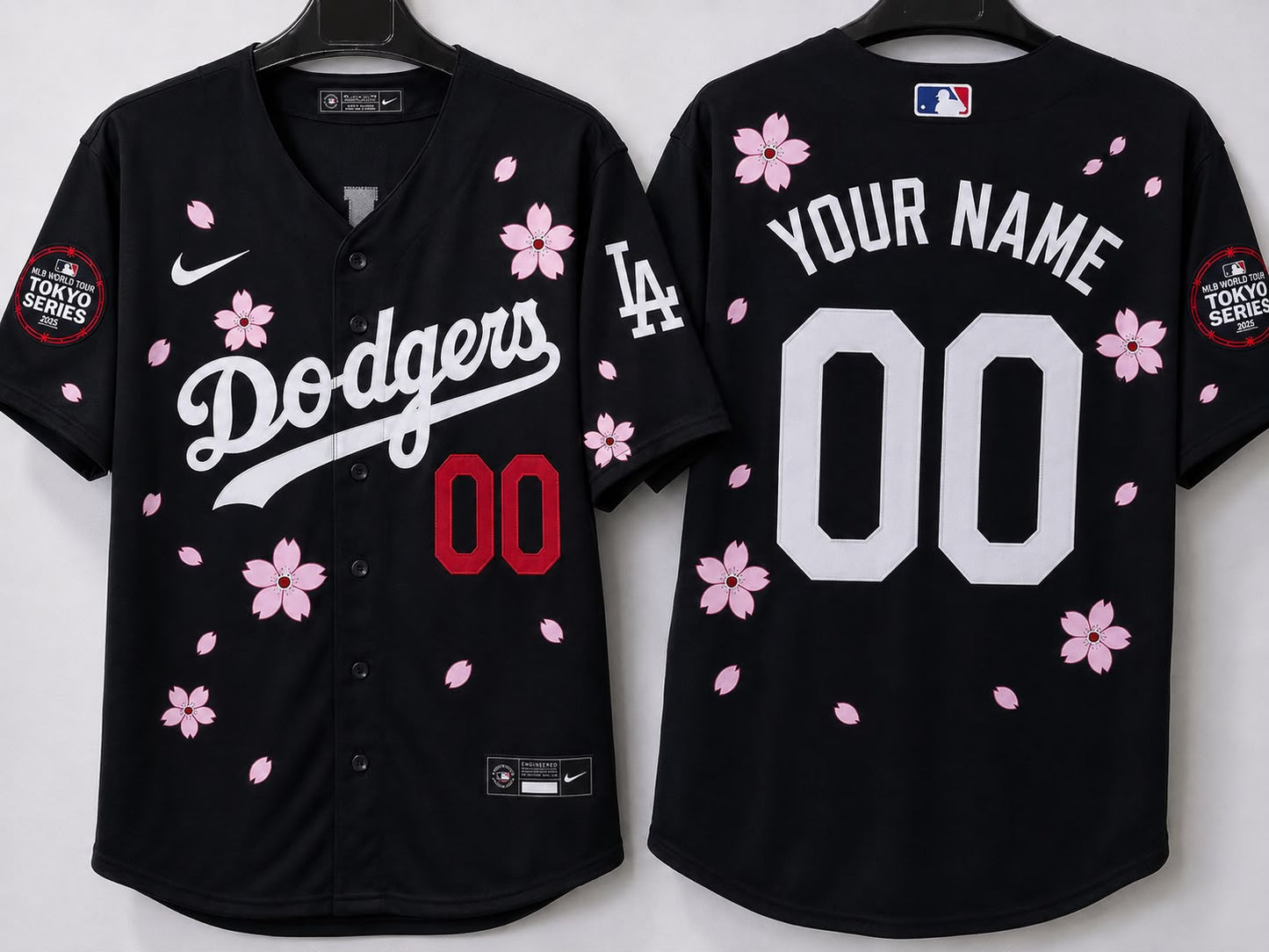 LOS ANGELES DODGERS CUSTOM BLACK CHERRY BLOSSOM JERSEY
