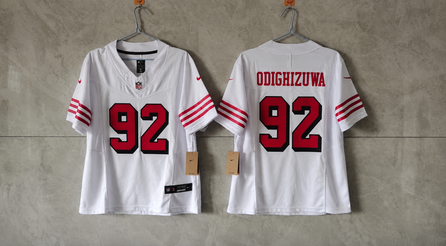 SAN FRANCISCO 49ERS OSA ODIGHIZUWA WHITE THROWBACK JERSEY