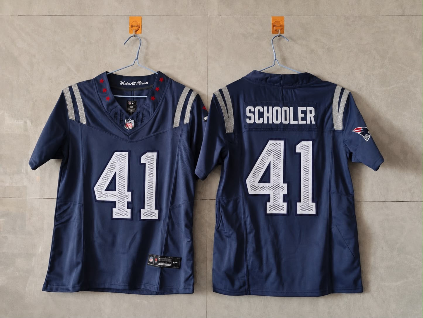 NEW ENGLAND PATRIOTS BRENDEN SCHOOLER RIVAL JERSEY