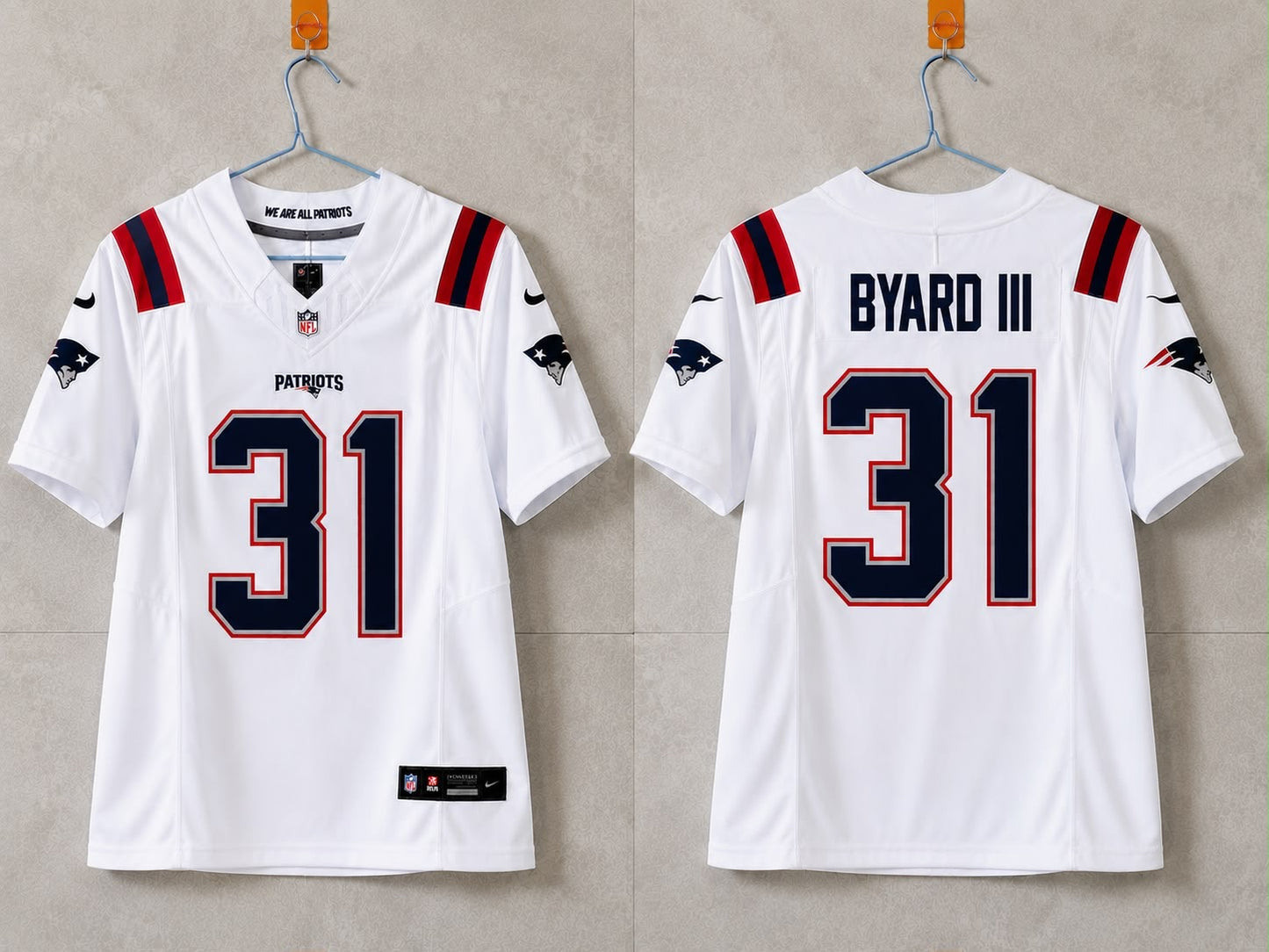 NEW ENGLAND PATRIOTS KEVIN KYARD III WHITE JERSEY