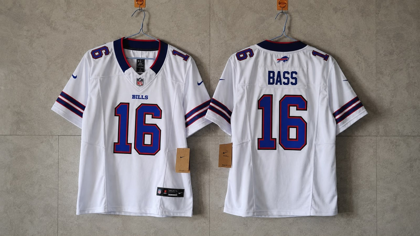 BUFFALO BILLS TYLER BASS WHITE JERSEY