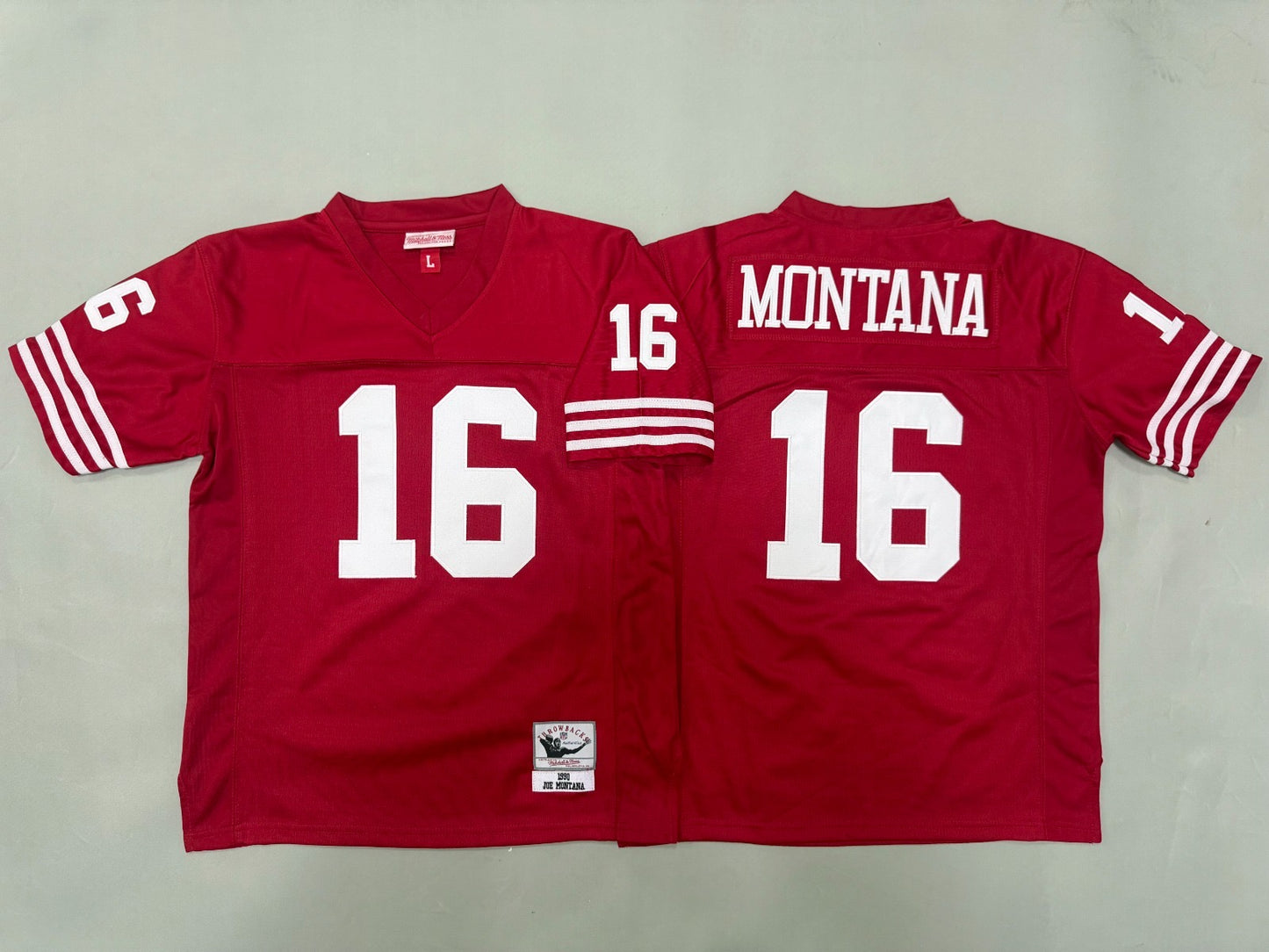 SAN FRANCISCO 49ERS JOE MONTANA RED VINTAGE JERSEY