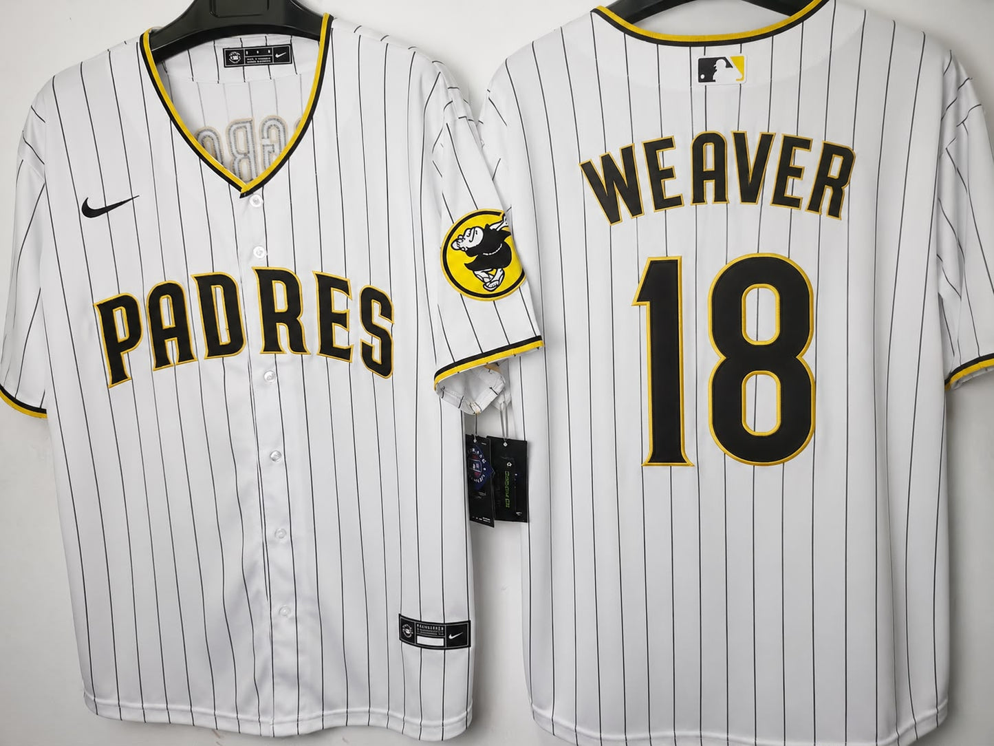 SAN DIEGO PADRES JERED WEAVER WHITE JERSEY