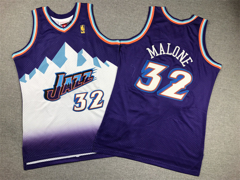 UTAH JAZZ KARL MALONE PURPLE VINTAGE JERSEY