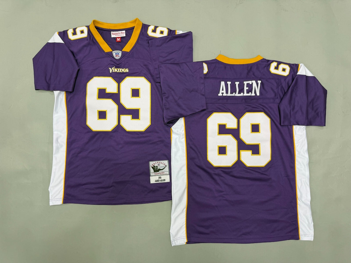MINNESOTA VIKINGS JARED ALLEN PURPLE VINTAGE JERSEY