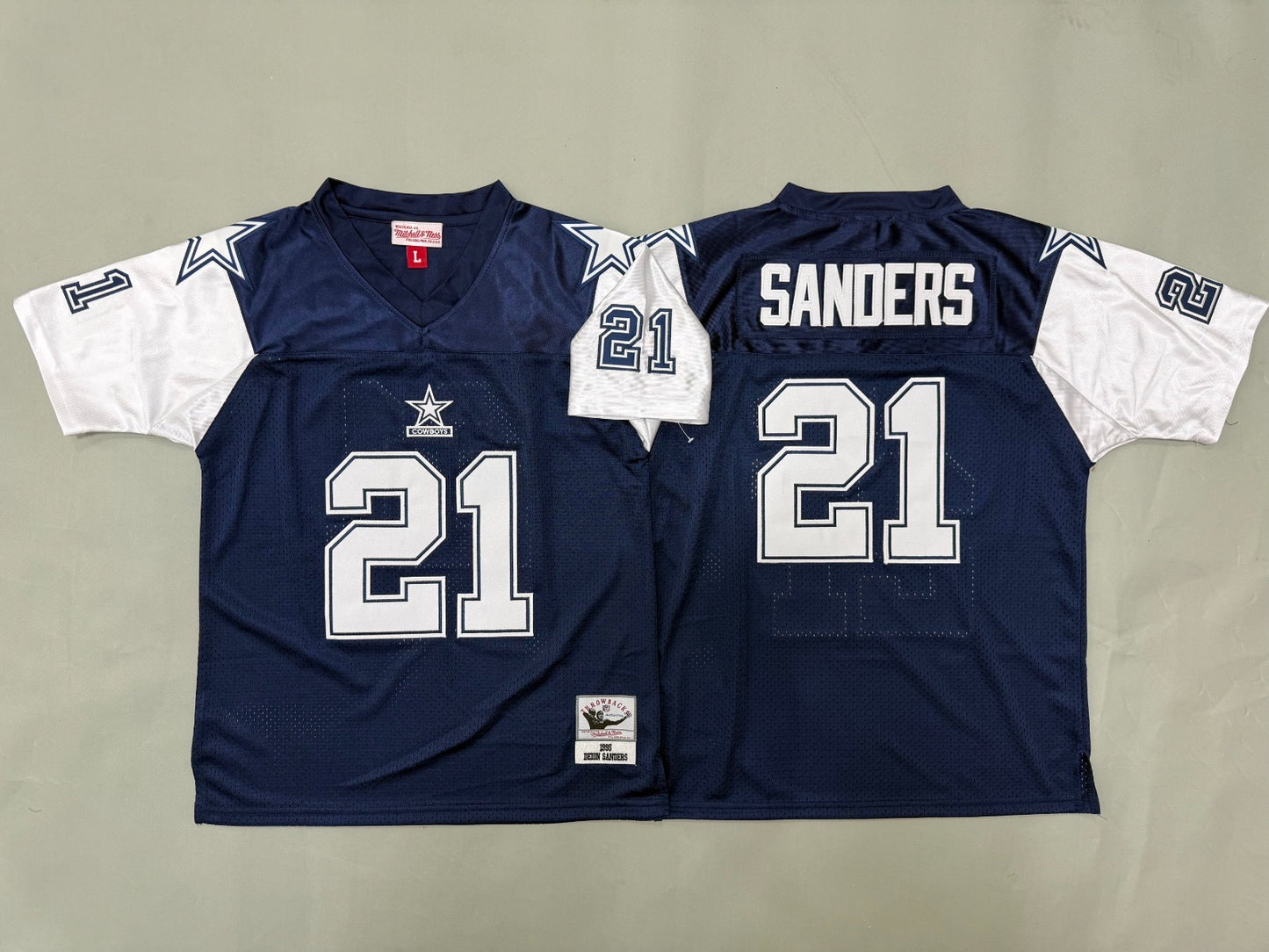 DALLAS COWBOYS DEION SANDERS BLUE VINTAGE JERSEY