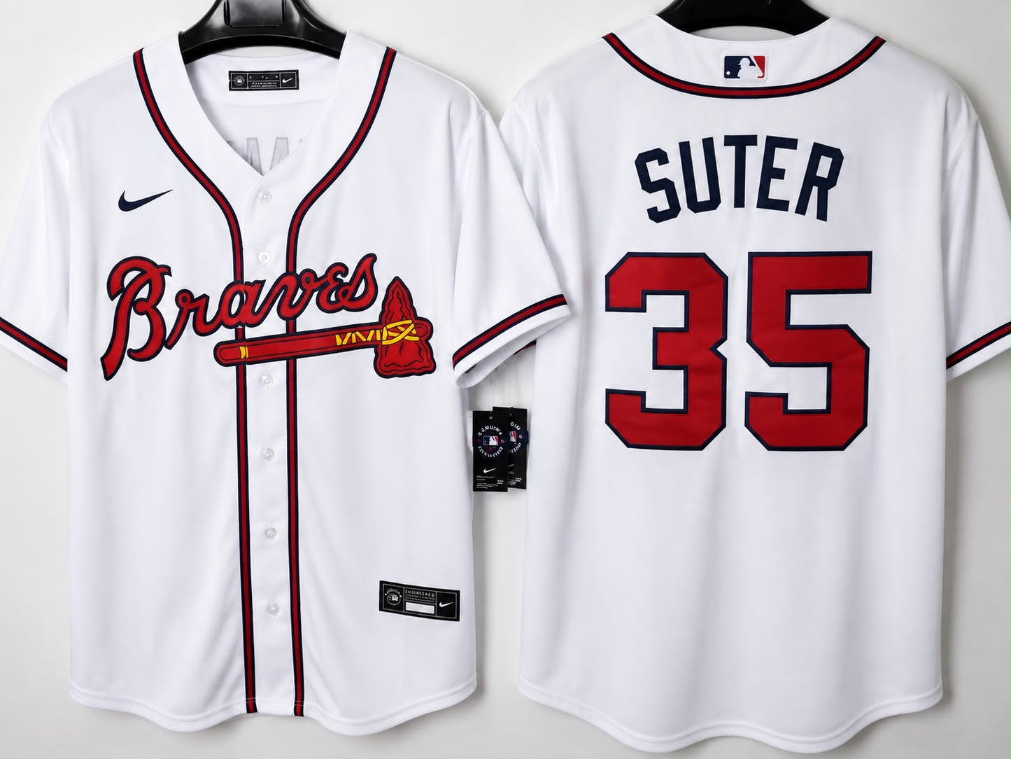 ATLANTA BRAVES BRENT SUTER WHITE JERSEY