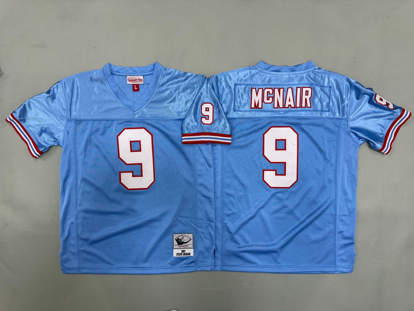 HOUSTON OILERS STEVE MCNAIR BLUE JERSEY
