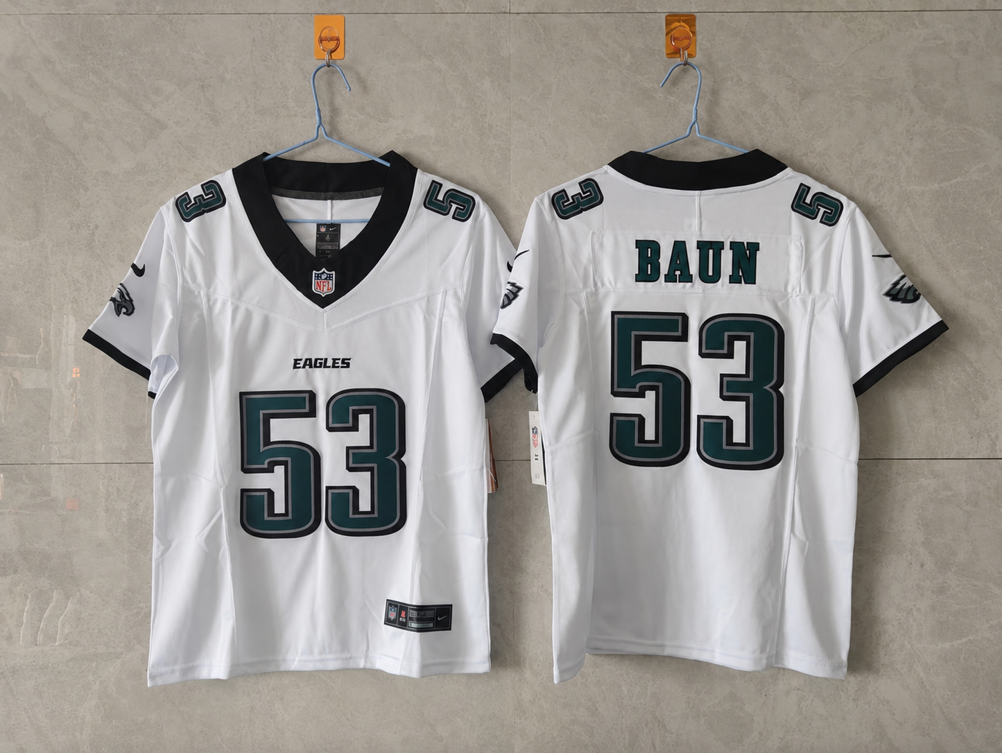 PHILADELPHIA EAGLES ZACH BAUN WHITE JERSEY