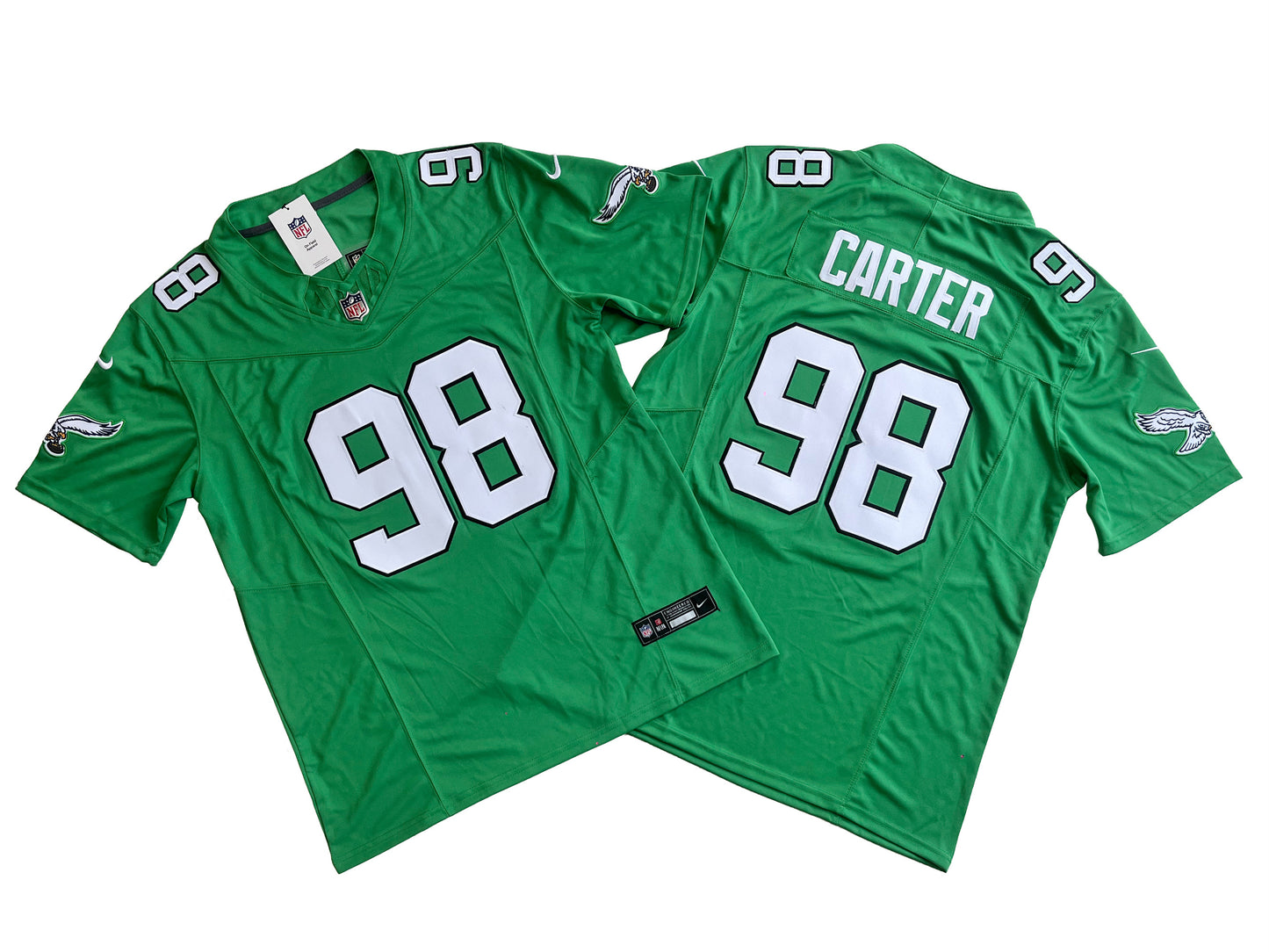 PHILADELPHIA EAGLES JALEN CARTER KELLY GREEN JERSEY