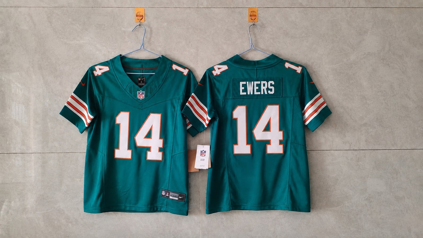 MIAMI DOLPHINS QUINN EWERS BLUE JERSEY