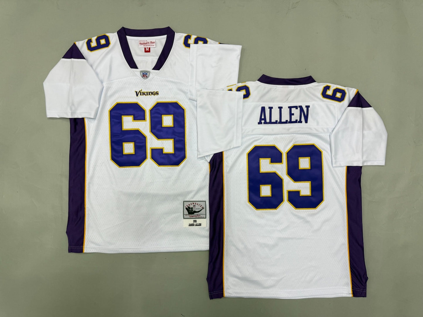 MINNESOTA VIKINGS JARED ALLEN WHITE VINTAGE JERSEY