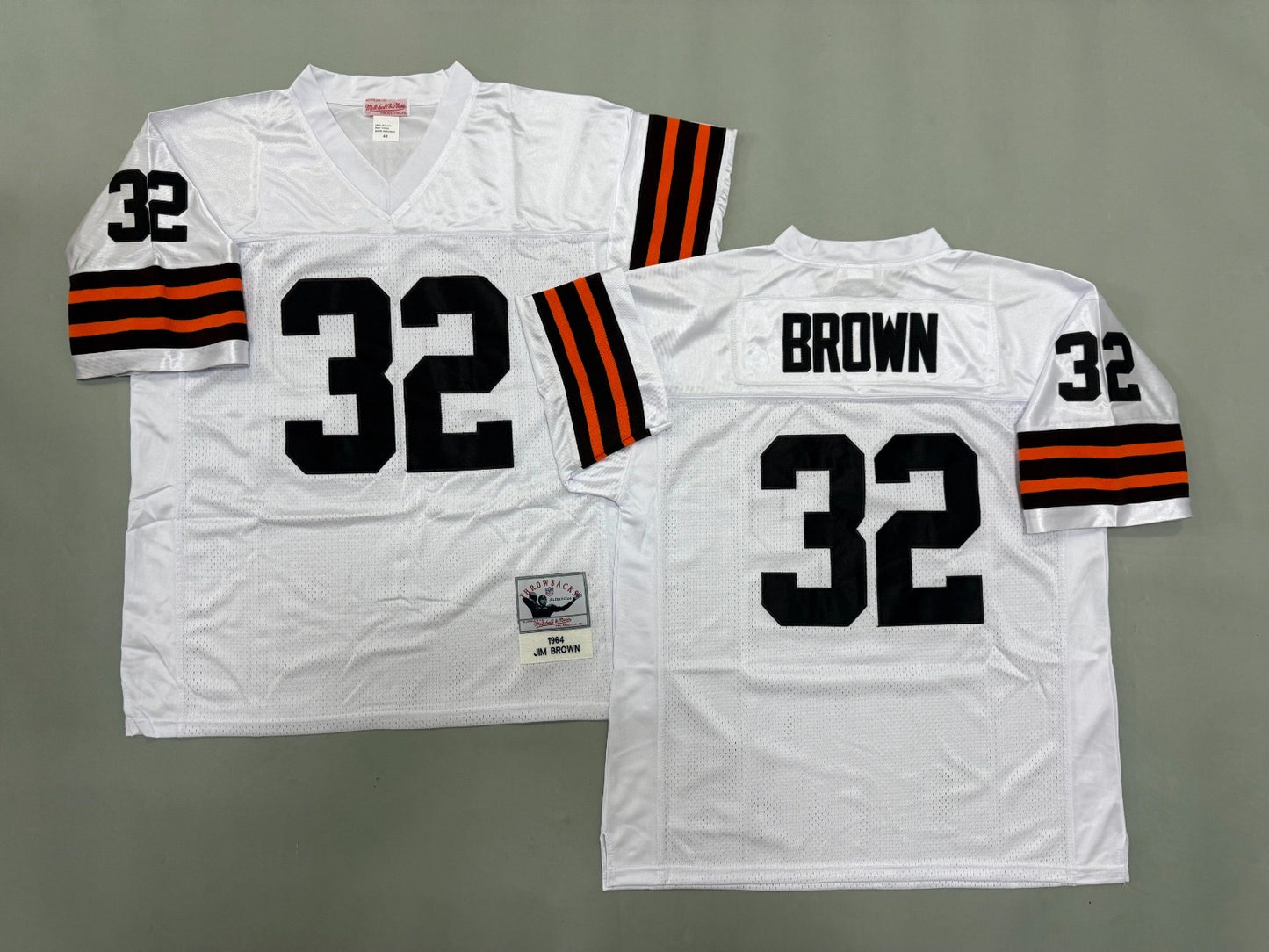 CLEVELAND BROWNS JIM BROWN WHITE VINTAGE JERSEYS