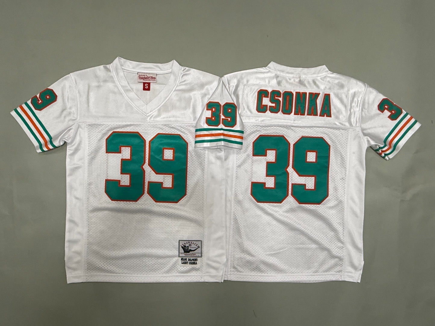 MIAMI DOLPHINS LARRY CSONKA WHITE VINTAGE JERSEY
