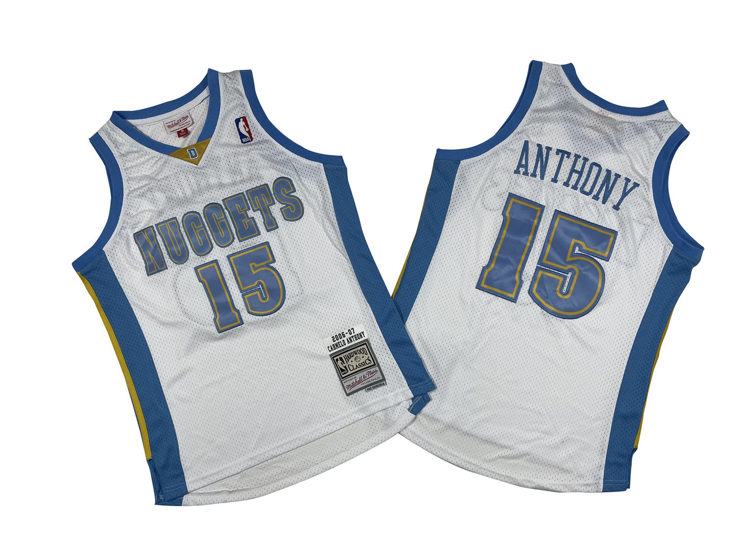 DENVER NUGGETS CARMELO ANTHONY WHITE VINTAGE JERSEY