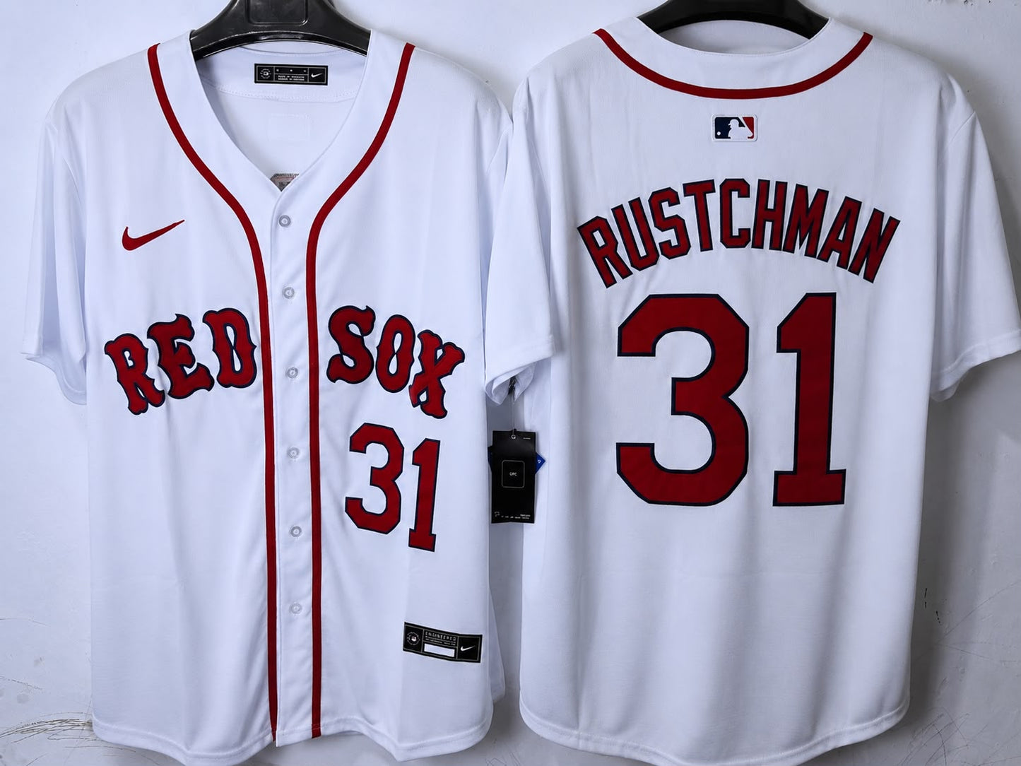 BOSTON RED SOCKS ADLEY RUTSCHMAN WHITE JERSEY