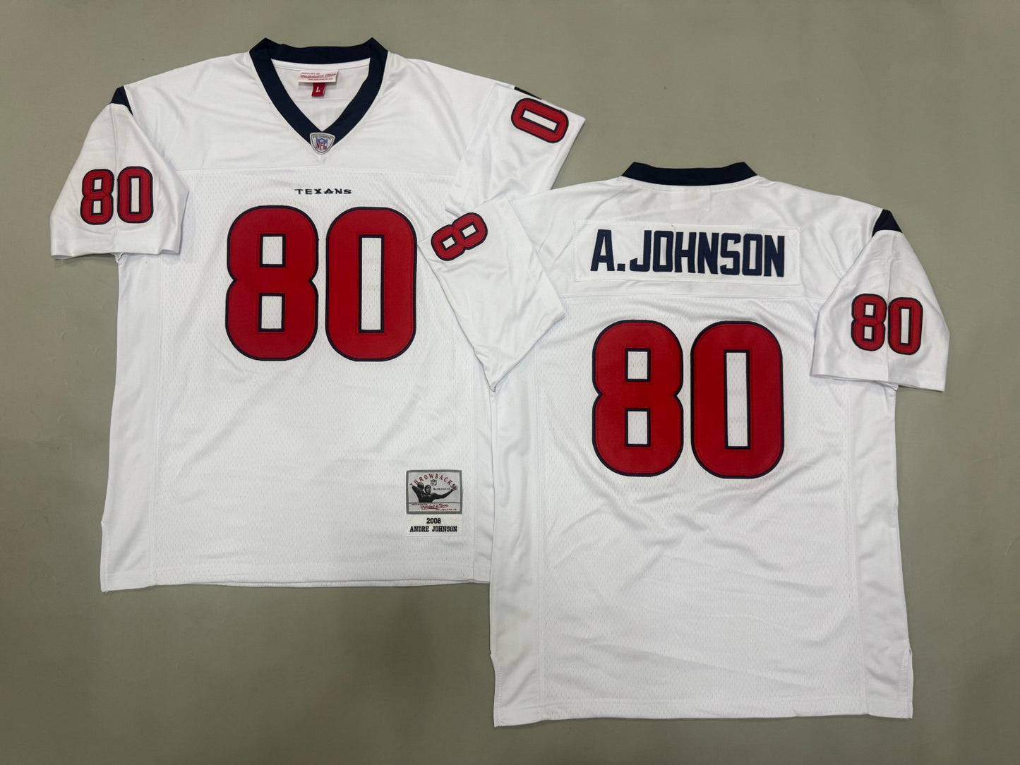 HOUSTON TEXANS ANDRE JOHNSON WHITE VINTAGE JERSEY