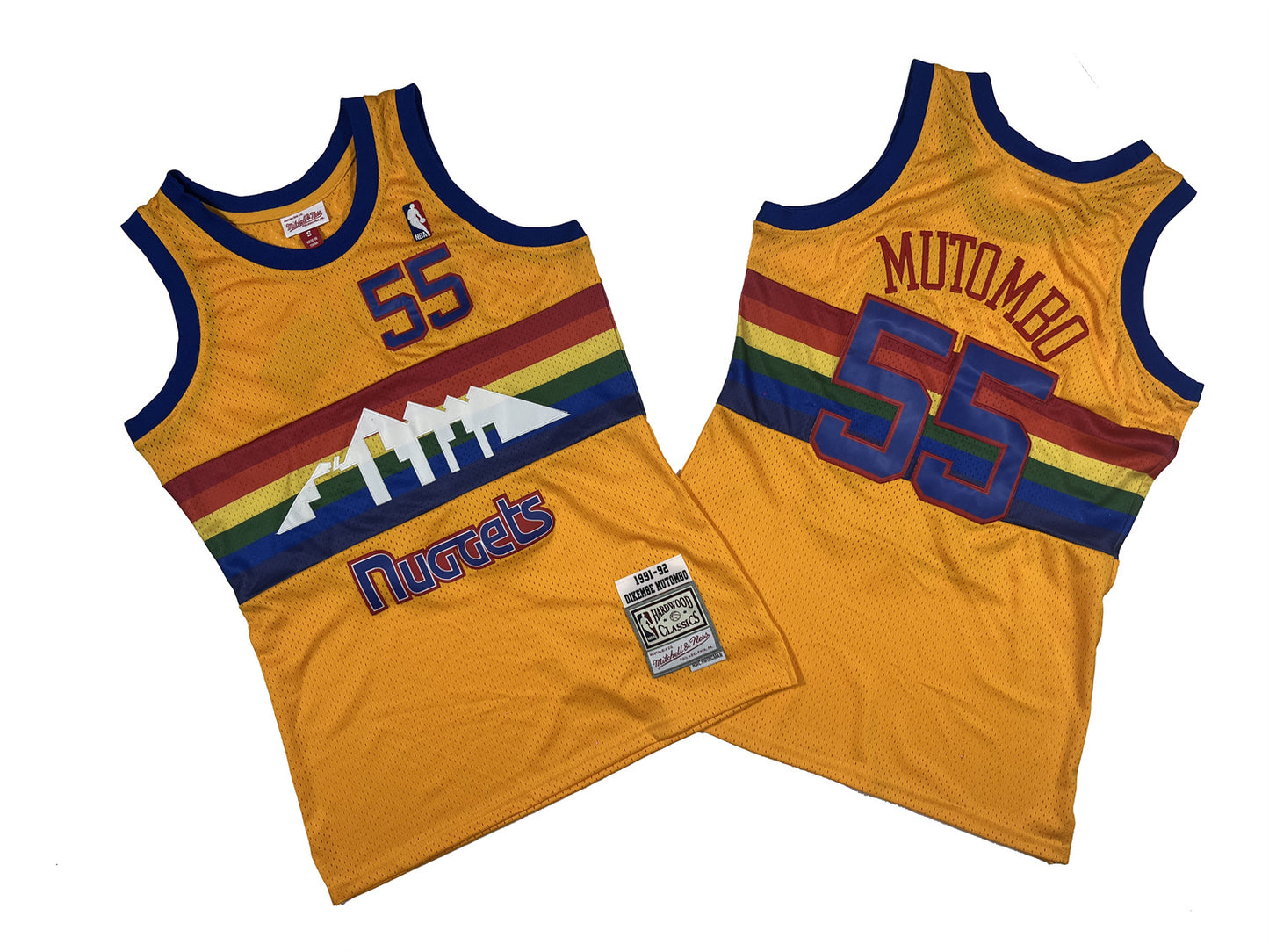 DENVER NUGGETS DIKEMBE MUTOMBO YELLOW VINTAGE JERSEY