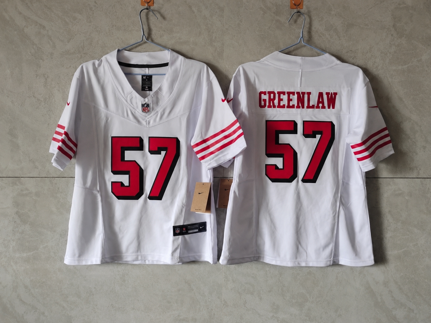 SAN FRANCISCO 49ERS DRE GREENLAW WHITE THROWBACK JERSEY
