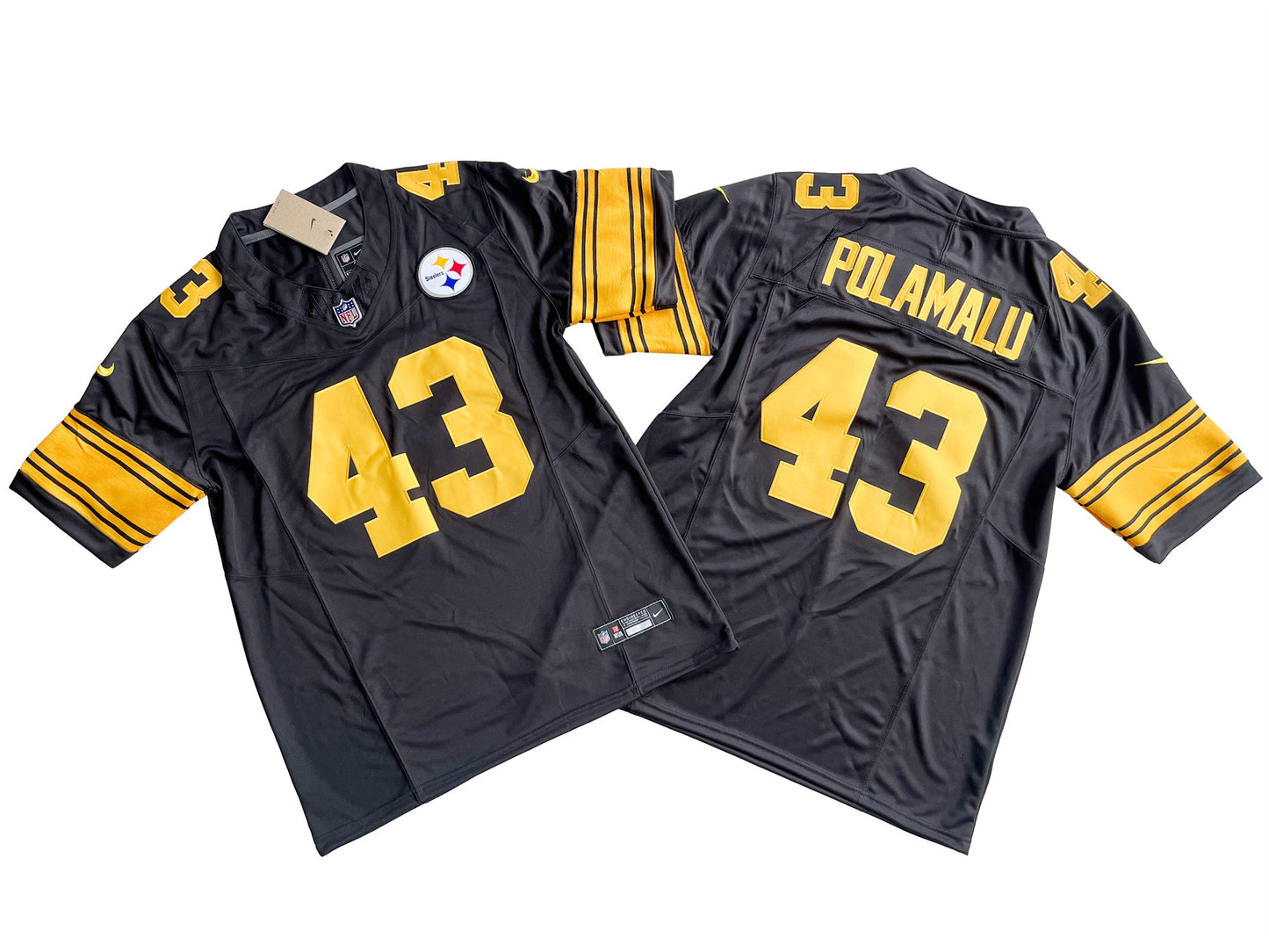 PITTSBURGH STEELERS TROY POLAMALU BLACK AND GOLD JERSEY