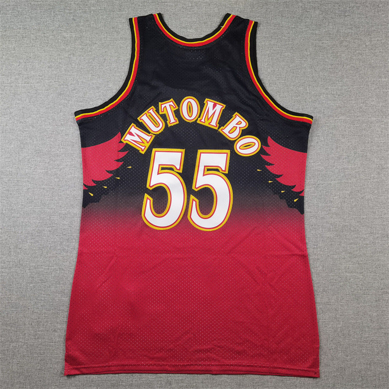 ATLANTA HAWKS DIKEMBE MUTOMBO RED VINTAGE JERSEY
